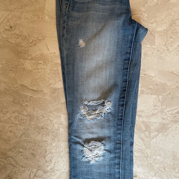 JCrew Lightwash Mid-Rise Distressed Skinny Jeans - Picture 5 of 6